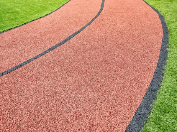 Curved range of Athletics track. Running track background.