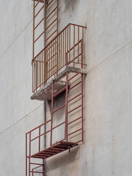 Fire Exit Ladder Building Old Fire Escape Installed Old Apartment — Stock Photo, Image