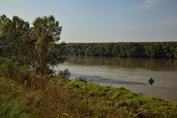 Şiddetli Bir Yağış Sonbaharda Sel Ardından Nehri — Stok fotoğraf