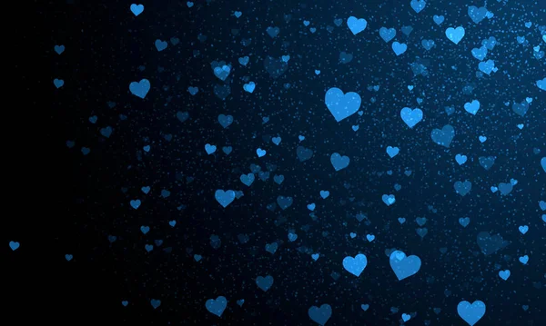 Sombre Abstrait Bleu Vif Fond Lumineux Avec Nombreux Cœurs Des — Photo