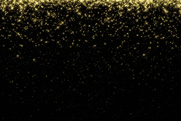 Sfondo Nero Scuro Festivo Con Stelle Lucenti Oro Lusso Festivo — Foto Stock