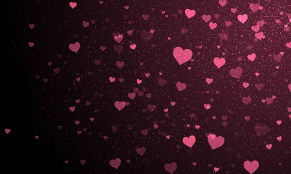 Sombre Abstrait Rose Vif Fond Lumineux Avec Nombreux Cœurs Une — Photo