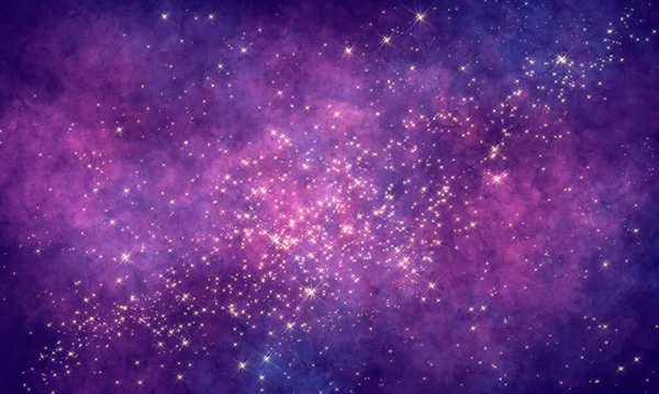 Fondo Multicolor Saturado Oscuro Profundo Cósmico Muchas Estrellas Chispas Nubes — Foto de Stock