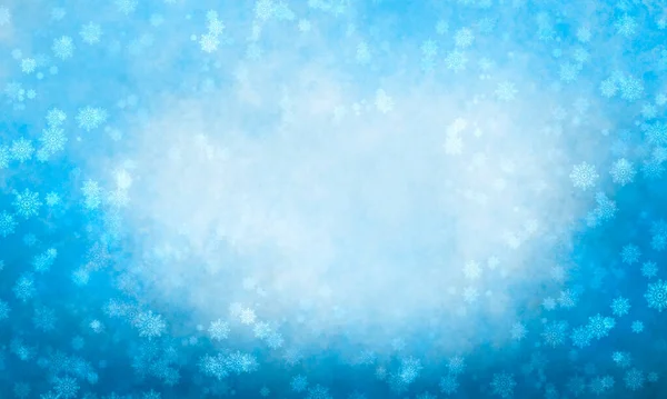 Charming Blue Cyan Background Snowfall Universal Christmas Background Design Invitations — Stock Photo, Image