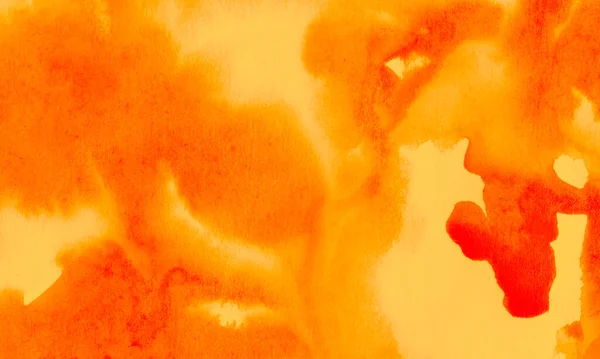 Narancs Sárga Elvont Akvarell Grunge Háttér Elmosódott Festék Papíron Egyszerű — Stock Fotó