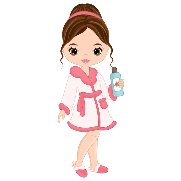 Vector Beautiful Young  Girl Taking Spa Treatment — Stock Vector