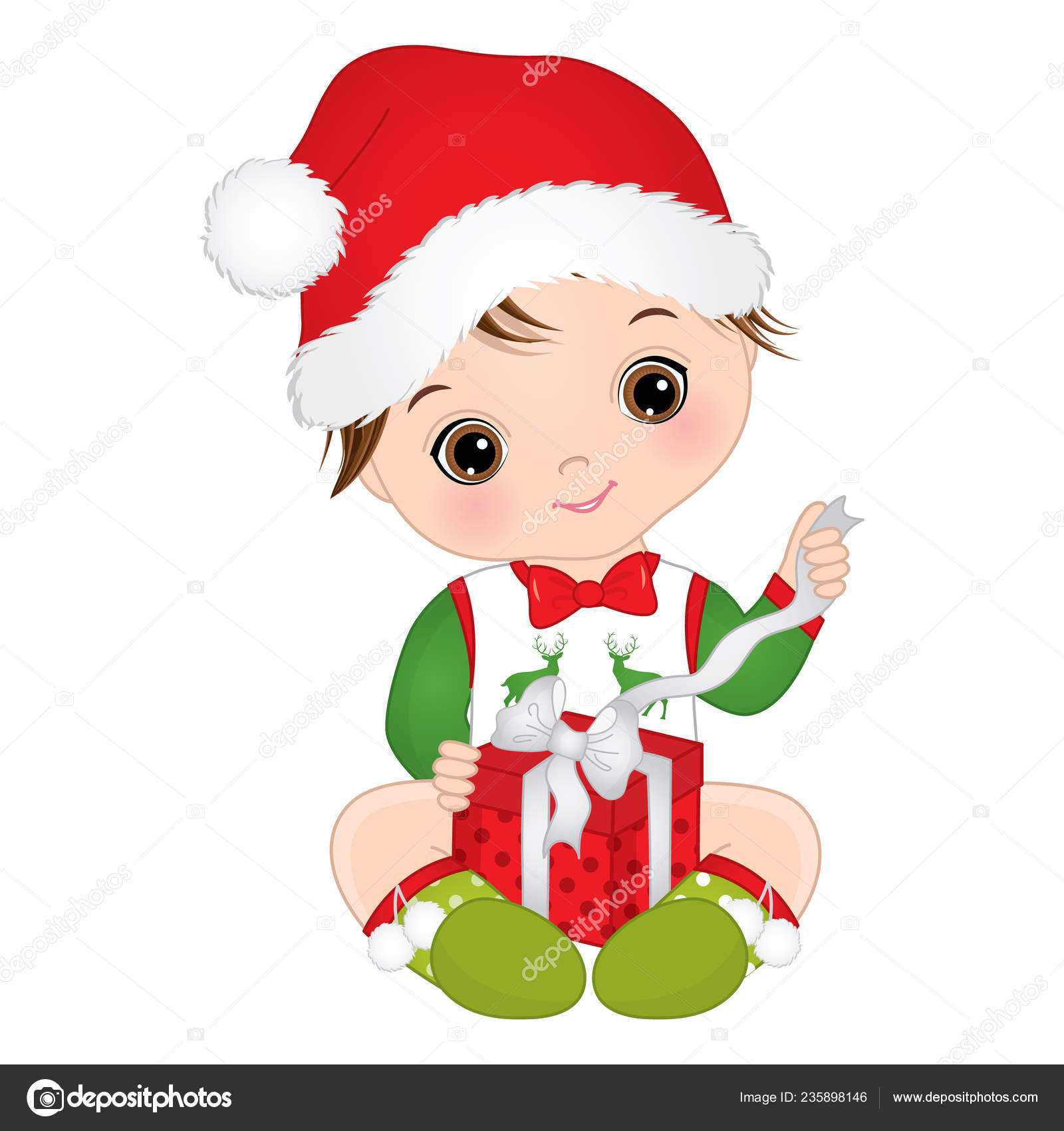 向量可爱的男婴穿着圣诞衣服。圣诞男婴向量例证图库矢量图©marlenes9 235898146, image size:1600x1700