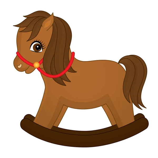 Vector lindo caballo mecedora. Rocking caballo vector ilustración — Vector de stock