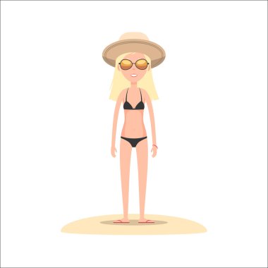 Kız bikini ve şapka