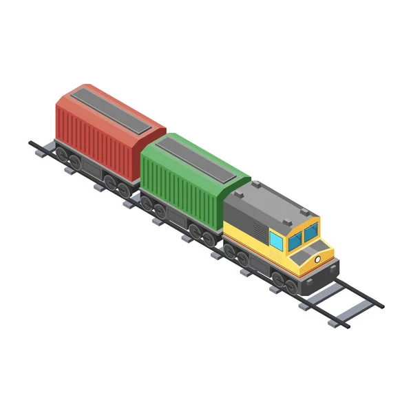 Isometrische vracht trein — Stockvector