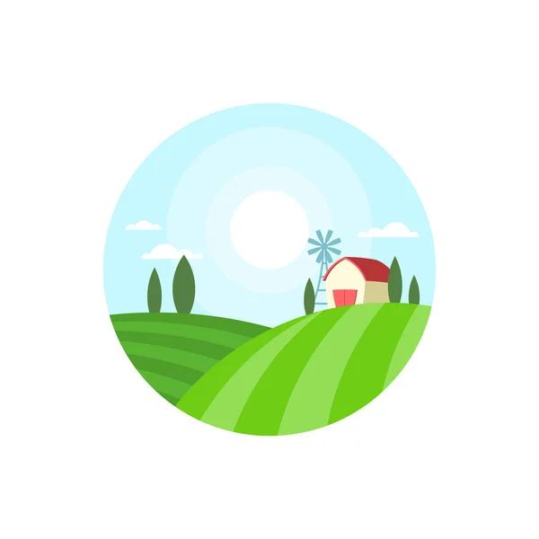 Agritourisme étiquette ronde — Image vectorielle