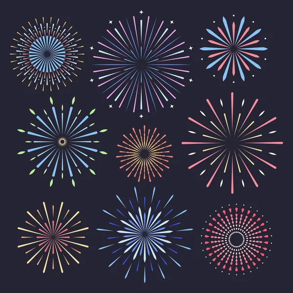 Feu d'artifice sur fond sombre — Image vectorielle