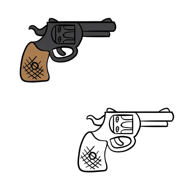 Vector Ilustración Dibujos Animados Armas Estilo Antiguo Fondo Aislado Gráficos vectoriales