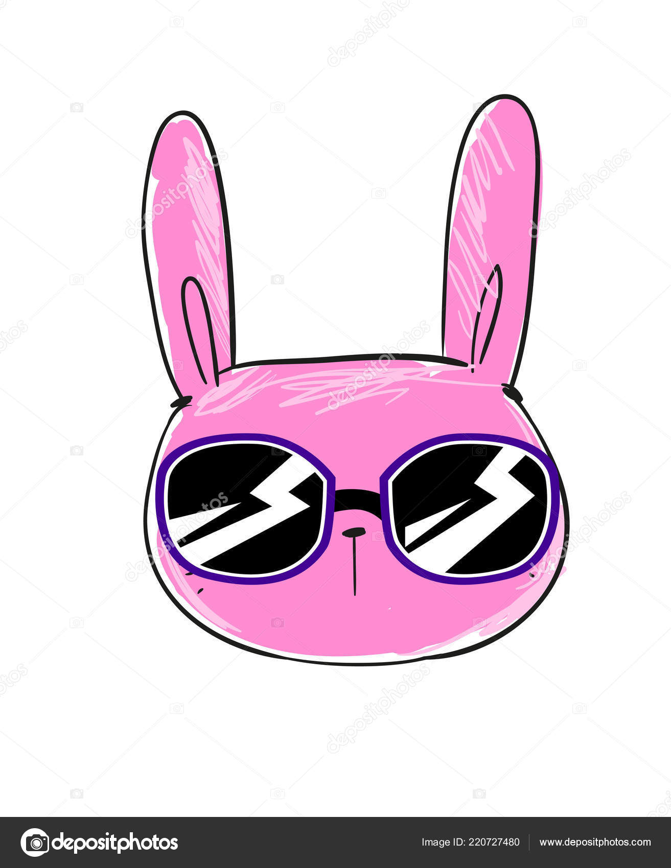 Download Hand Drawn Cool Rabbit Bunny Glasses Cool Illustration Vector Vector Image By C Alsoush Vector Stock 220727480