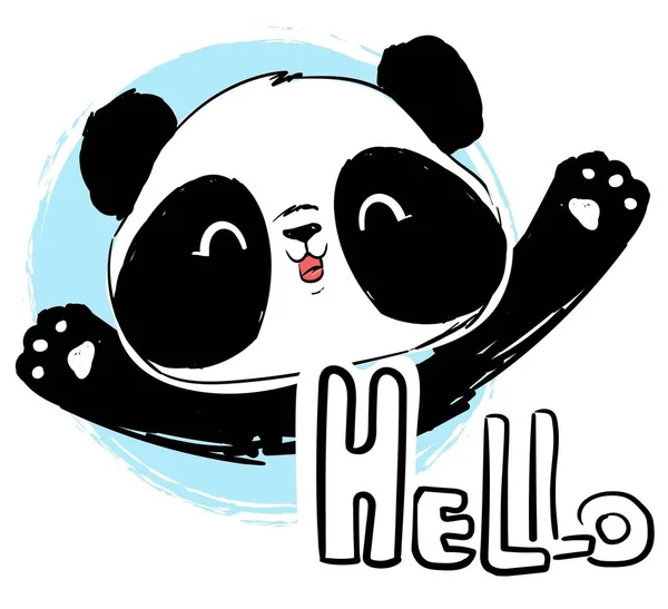 Cute cartoon panda vector illustration. Letters- Hello. - Stock Image - Everypixel Cute cartoon panda vector illustration. Letters- Hello. - Stock Image - Everypixel