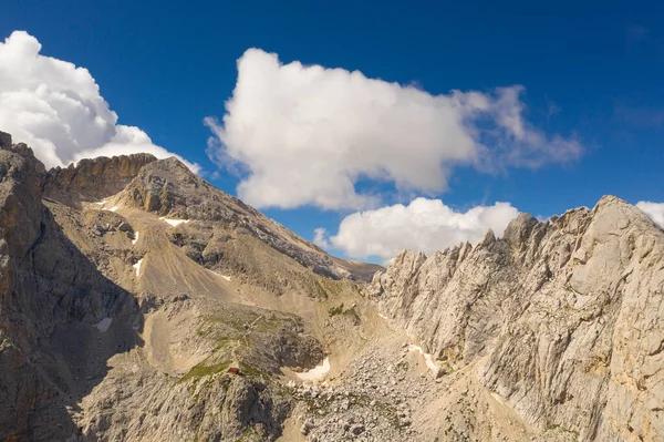 Vista Aérea Del Cuerno Grande Cuerno Pequeño Zona Montaña Del —  Fotos de Stock