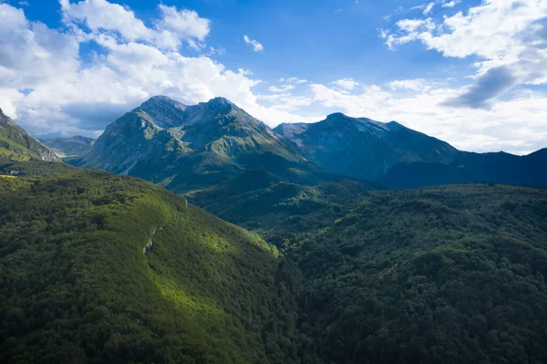 Panorama Luftaufnahme Der Bergregion Des Gran Sasso Italien Abruzzo — Stockfoto