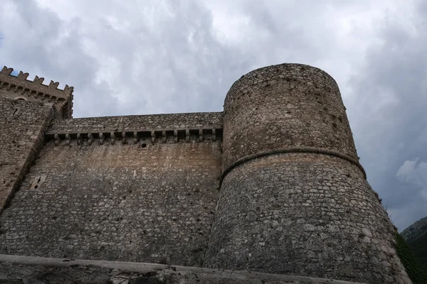 Murs Extérieurs Château Médiéval Violoncelle Abruzzo Italie — Photo