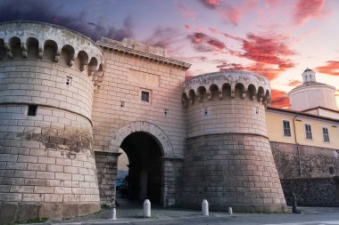 Neapolitan door in the village of velletri on the Roman castles clipart