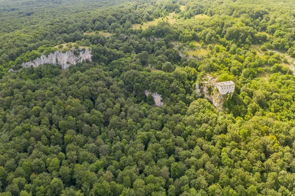 Aerial View Hermitage Madonna Dell Altare Mountain Area Majella Abruzzo — Stock Photo, Image