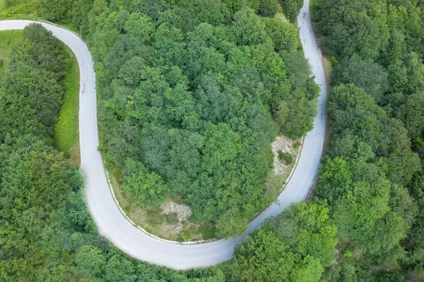 Aerial View Winding Road Majella Mountain Area Abruzzo Italy — Stock Photo, Image