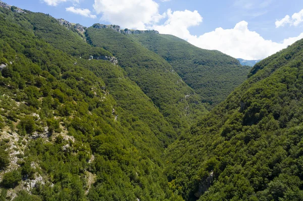 Vista Aérea Pared Rocosa Del Valle Profundo Del Río Orfento —  Fotos de Stock