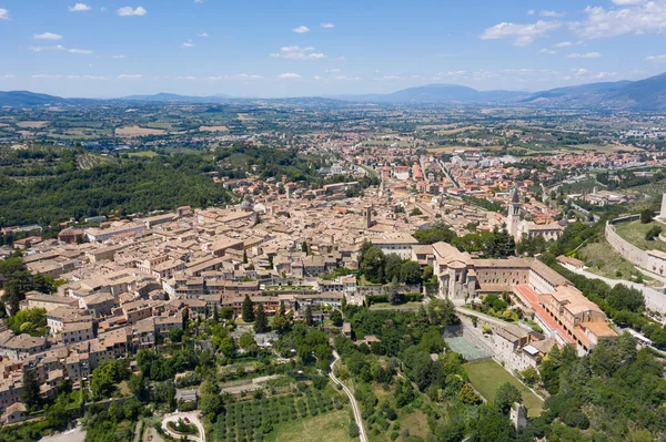 Luchtfoto Van Stad Van Spoleto Umbria Italië — Stockfoto