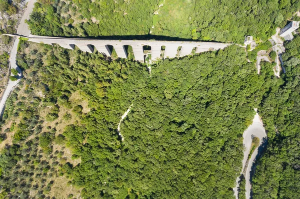 Veduta Aerea Verticale Del Ponte Torre Spoleto Umbria Italia — Foto Stock