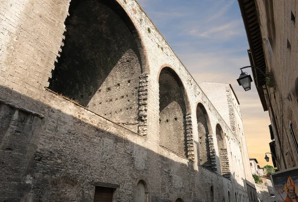 Ortaçağ 'ın Gubbio umbria italy şehrinin tarihi merkezi