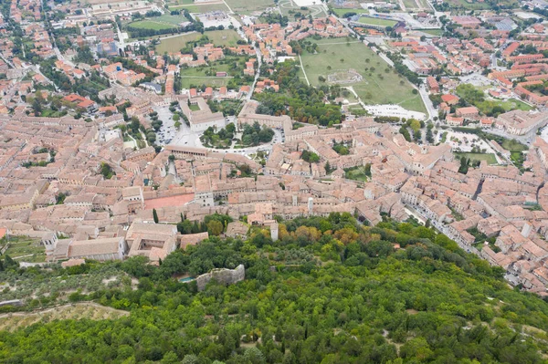 Vista Aérea Cidade Medieval Gubbio Umbria Itália — Fotografia de Stock