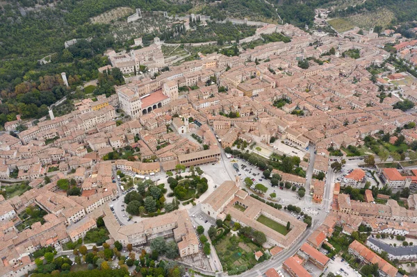 Панорамный Вид Средневековый Город Gubbio Umbria Italy — стоковое фото