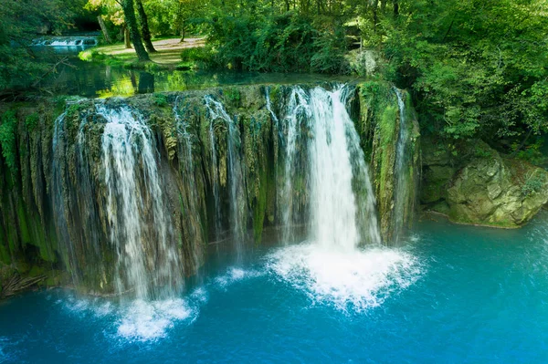 Waterfall Produced River Elsa Fluvial Park Colle Val Elsa Tuscany — Stock Photo, Image