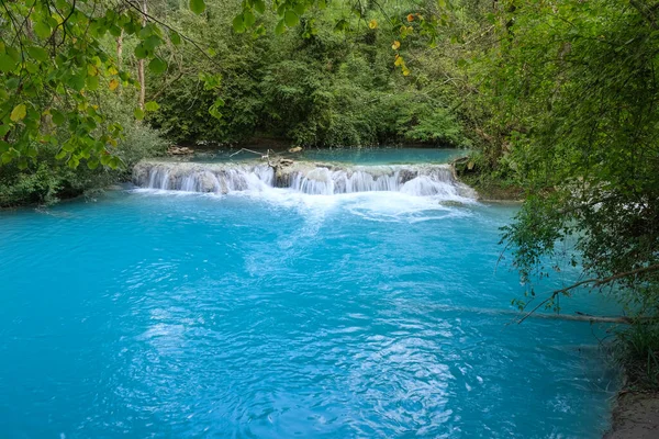 Frontale Watervallen Geproduceerd Elsa Rivier Colle Val Elsa Rivier Park — Stockfoto