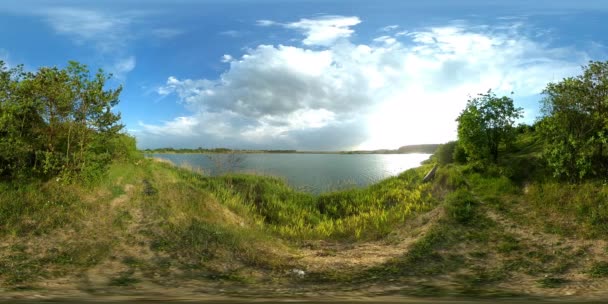 360 vr Lake panoramic 4k — Stock Video