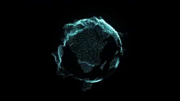Affichage tête haute olographe HUD 4k d'interface utilisateur de globe de la Terre — Video