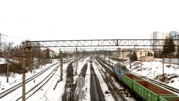 Railway tåg vagn railroad — Stockvideo