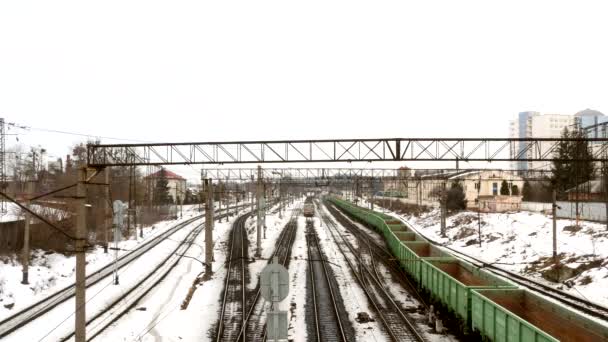 Ferrocarril tren vagón ferrocarril — Vídeos de Stock