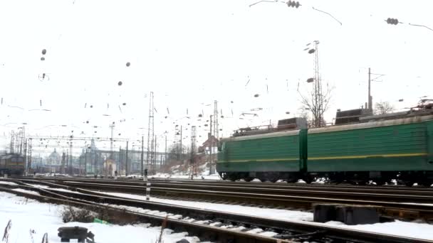 Spoorlijn Trein Wagon Spoorweg — Stockvideo