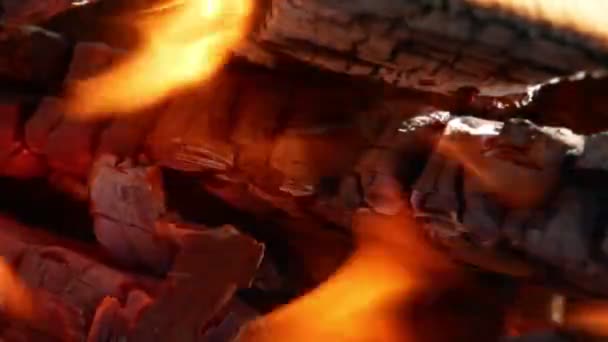 Вогонь Близько полум'я спалити 4k — стокове відео