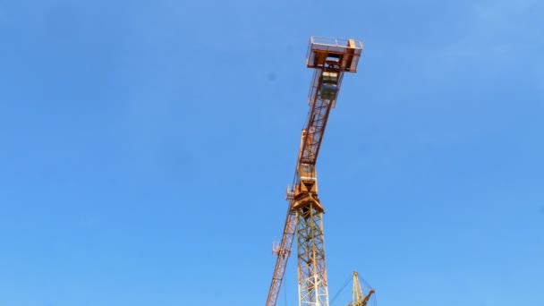 4 k bina inşaat vinç çalışma Kulesi — Stok video