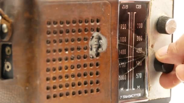 Régi szovjet Vintage rádióvevő 4k — Stock videók
