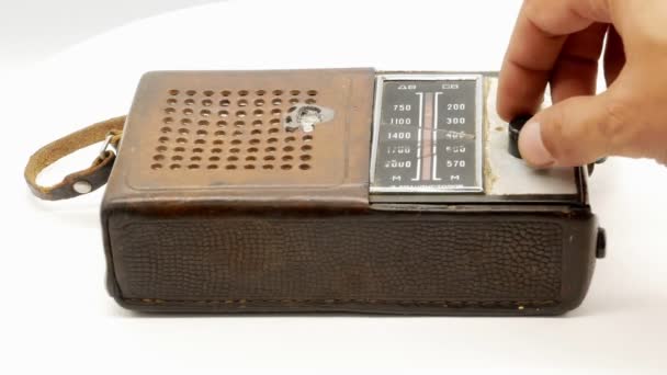 Antiguo soviético receptor de radio vintage 4k — Vídeo de stock