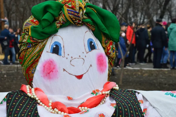Yağlı Büst Karnaval Kutlama Geleneklerini Parzdnik Shrovetide Solokha Çekicilik Baharın — Stok fotoğraf