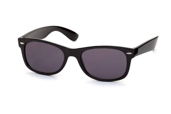 Stylische Unisex Sonnenbrille Mit Schwarzem Kunststoffrahmen Und Dunklen Gläsern Auf — Stockfoto