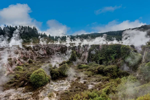Thermal vapor along the Tongariro Alpine trail Crossing, New Zealand