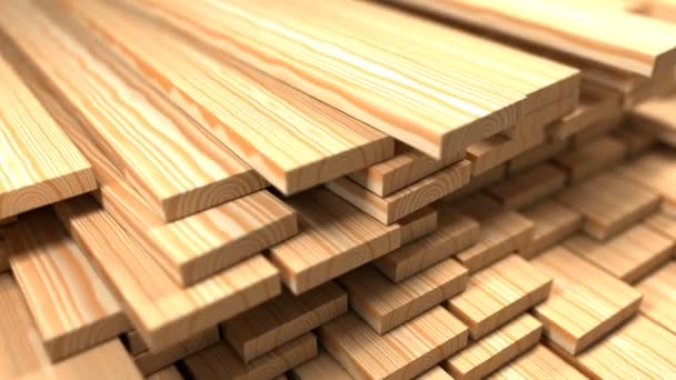 Timber Industry Wood Planks Warehouse Loop Animation Background — Stock Video