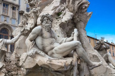 Roma 'daki Navona Meydanı' ndaki Dört Nehir Çeşmesi 'nin bir parçası.