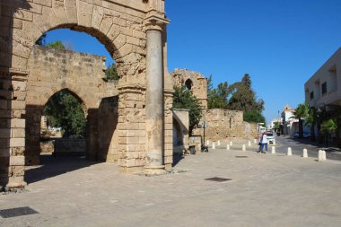Venedik Valisi 'nin sarayının kalıntıları. Famagusta. Kıbrıs.