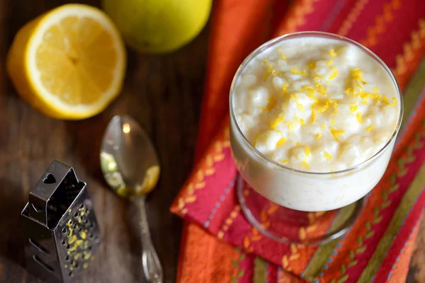 Riz Lait Pudding Petit Déjeuner Citron — Photo