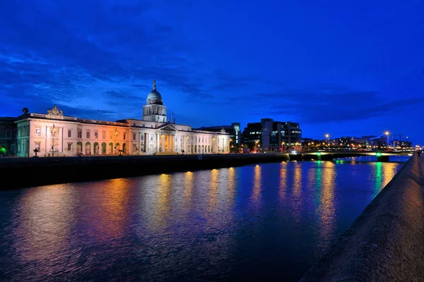 Custom House Dublin Ireland Summer Night — Stock Photo, Image